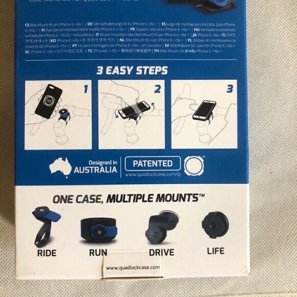 QUAD LOCK IPHONE 6+ 6s+ Bike Ride Holder Kit New - Picture 2 of 2